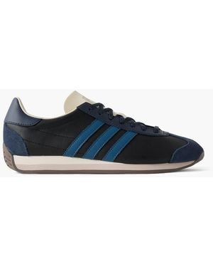 adidas Country Suede-Trimmed Leather Sneakers - Blue