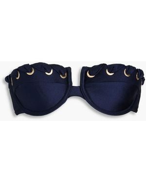 Zimmermann Whipstitched Bandeau Bikini Top - Blue