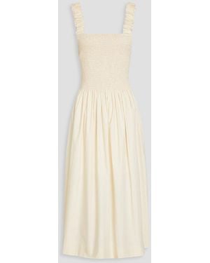 Three Graces London Cordelia midikleid aus baumwollpopeline - Weiß