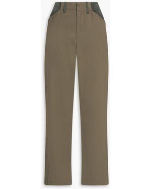 Rag & Bone Banks Two-Tone Cotton-Twill Wide-Leg Trousers - Green