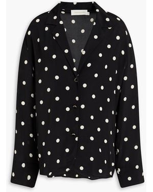 Zimmermann Polka-dot Crepe De Chine Shirt - Black