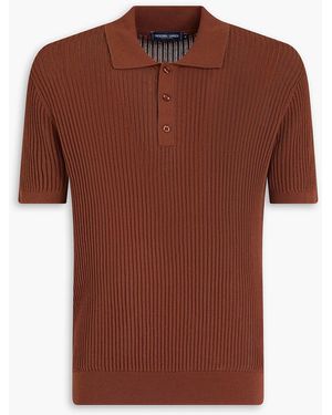 Frescobol Carioca Vidal Ribbed Cotton-Blend Polo Shirt - Brown