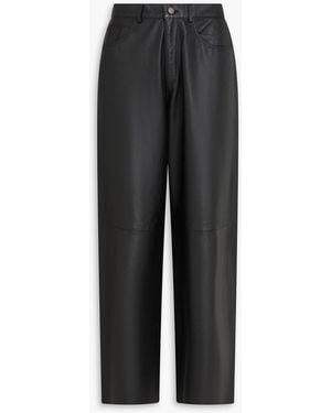 Haikure Bethany Leather Wide-Leg Trousers - Black