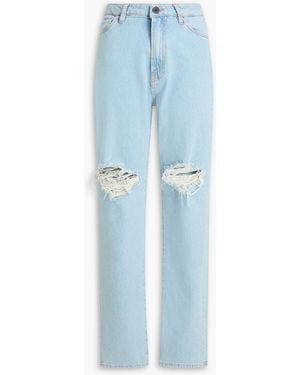 3x1 Distressed Mid-rise Straight-leg Jeans - Blue