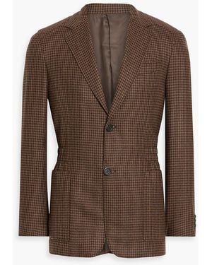 Canali Houndstooth Cupro-Tweed Blazer - Brown