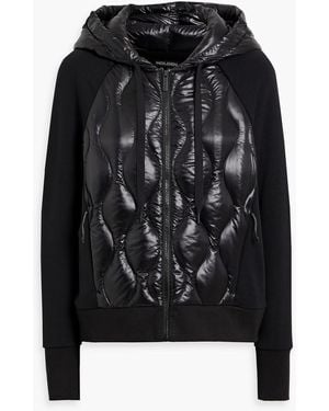 Holden Fleece-Paneled Quilted Shell Down Hoodie - Black