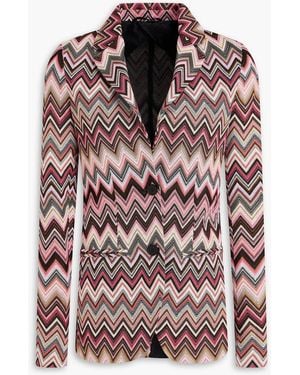 Missoni Crochet-Knit Cotton-Blend Blazer - Pink