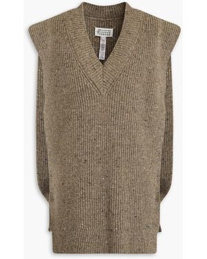 Maison Margiela Donegal Ribbed Wool-Blend Vest - Brown