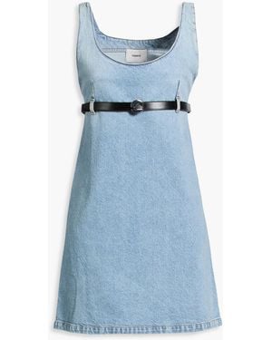 Coperni Belted Denim Mini Dress - Blue