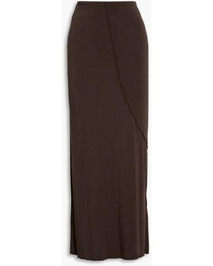 The Line By K Vana Micro Modal-blend Jersey Maxi Skirt - Brown