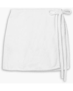TERRY TOWELLING Il Passo Cotton-Terry Wrap Skirt - White