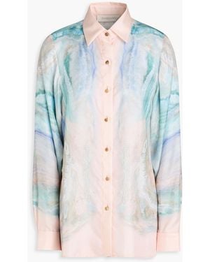 Zimmermann Printed Silk-Twill Shirt - Blue