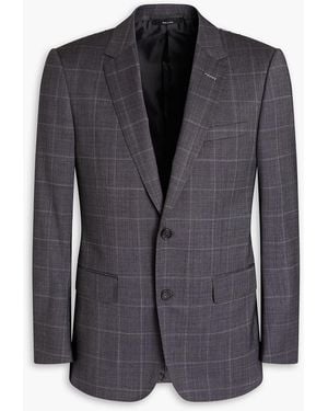 dunhill Checked Wool Blazer - Black
