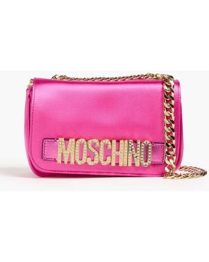 Moschino Embellished Satin Cross-body Bag - Pink