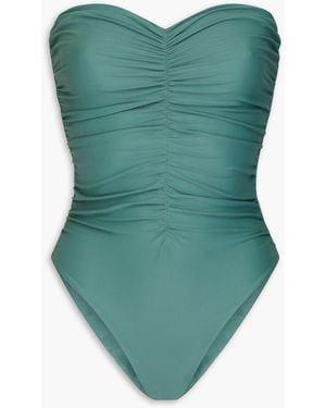 JADE Swim Yara Strapless Ruched Swimsuit - Green