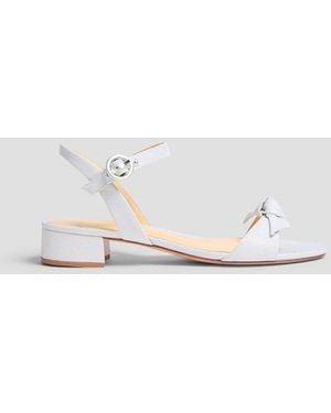 Alexandre Birman Clarita 30 Knotted Lamé Sandals - White
