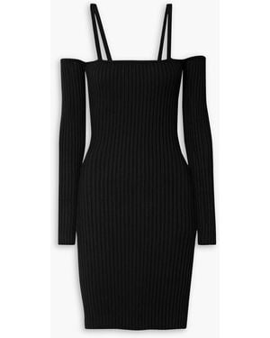 Anna Quan Jaida minikleid aus gerippter stretch-baumwolle mit cut-outs - Schwarz