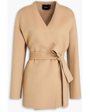 Theory Wool And Cashmere-Blend Felt Coat - Natural