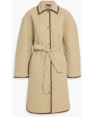 Rag & Bone Kelly Belted Quilted Shell Jacket - Natural
