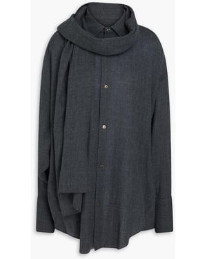 DARKPARK Georgia Draped Wool Shirt - Black