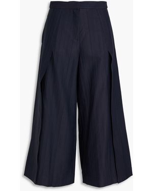 Palmer//Harding Exhale Pleated Herringbone Twill Culottes - Blue