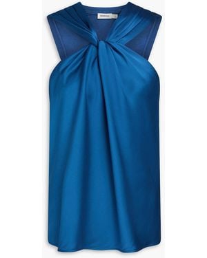 Jonathan Simkhai Ria Twisted Satin Top - Blue