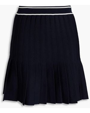 Sandro Pleated Stretch-knit Mini Skirt - Blue