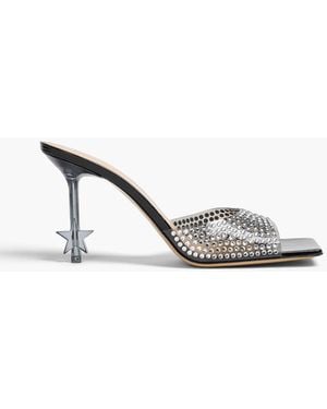 Mach & Mach Star Crystal-embellished Pvc Mules - Metallic