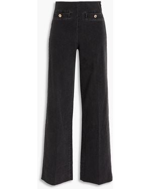 Sandro High-Rise Wide-Leg Jeans - Black