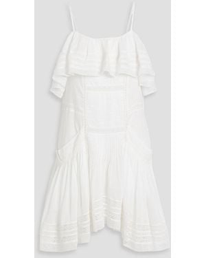 Isabel Marant Moly Lace-Trimmed Cotton-Voile Mini Dress - White