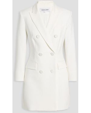 Veronica Beard Elianna Crepe Mini Tuxedo Dress - White