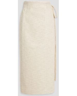 Another Tomorrow Cotton-Tweed Midi Wrap Skirt - Natural