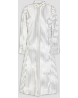 Alex Mill Jules Striped Cotton-Blend Poplin Midi Shirt Dress - White