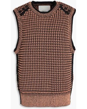 3.1 Phillip Lim Two-Tone Knitted Vest - Brown