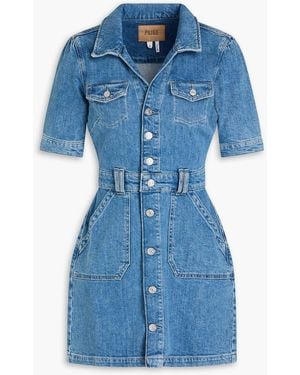 PAIGE Mayslie Denim Mini Shirt Dress - Blue