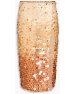 retroféte Nellie Embellished Dégradé Tulle Midi Skirt - Natural