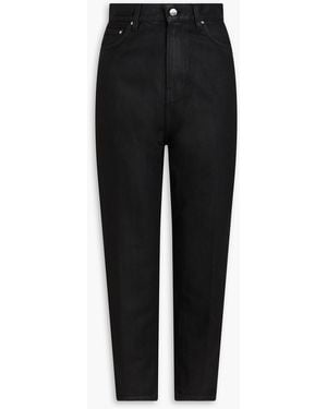 TOTEME Coated High-rise Tapered Jeans - Black