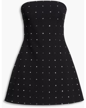 Safiyaa Rowan Strapless Crystal-Embellished Stretch-Crepe Mini Dress - Black