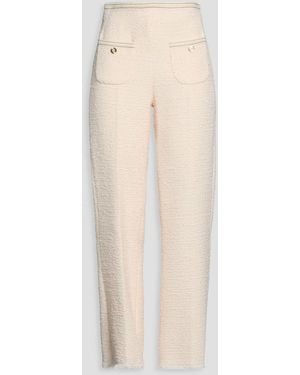 Sandro Cotton-Blend Bouclé-Tweed Bootcut Trousers - Natural