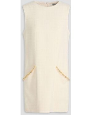 Sandro Crystal-Embellished Bouclé-Tweed Mini Dress - Natural