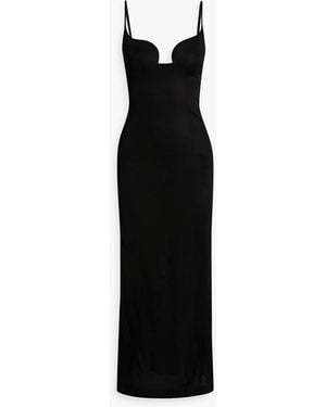 Galvan London Nouveau Satin-Jersey Gown - Black