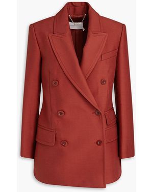 Zimmermann Double-breasted Wool-blend Blazer - Red