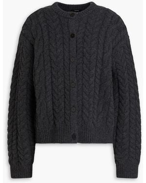 Theory Cable-Knit Wool And Cashmere-Blend Cardigan - Black