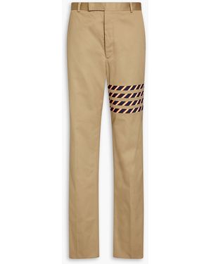 Thom Browne Cotton-gabardine Chinos - Natural