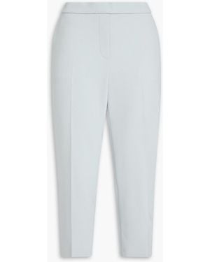 Theory Treeca Cropped Crepe Tapered Pants - White