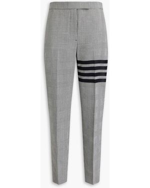 Thom Browne Houndstooth Wool Tapered Trousers - Grey