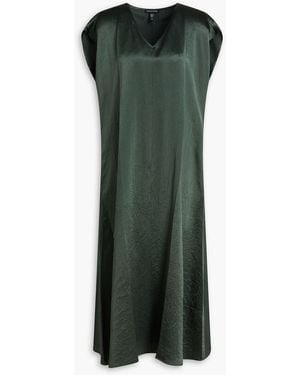 Eileen Fisher Satin Midi Dress - Green