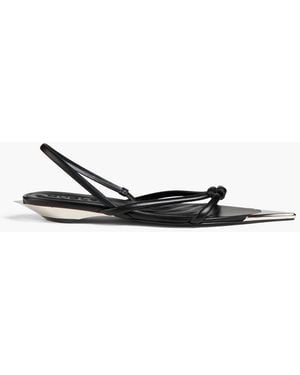Mugler Knotted Leather Slingback Sandals - Black