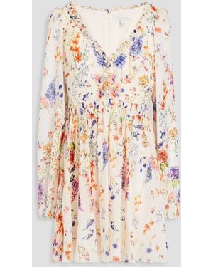 ML Monique Lhuillier Minikleid aus chiffon mit blumenprint - Weiß