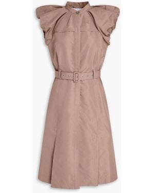 3.1 Phillip Lim Belted Ruffled Cotton-Blend Shirt Dress - Brown